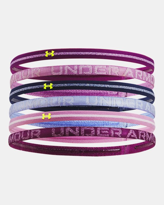 Women's UA Heathered Mini Headbands - 6 Pack in Purple image number 0